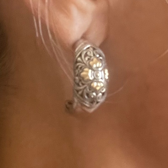 Devata Sterling Silver Earrings J Hoop 2 prs - Picture 5 of 6